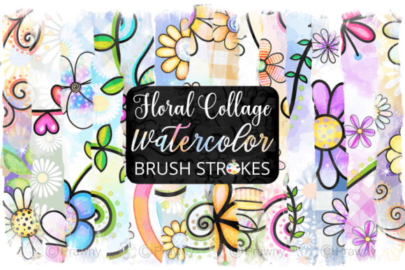 Download Floral Collage Watercolor Brush Strokes - Premium Resources