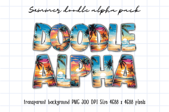 Download Summer Vacation Sea Beach Doodle Letters - Letters Collection