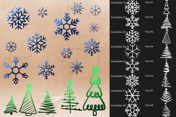 Download Snowflakes and Tree Brushes - Tree brushes Collection